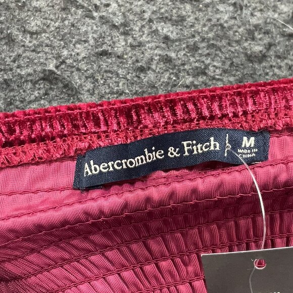 Abercrombie & Fitch burgundy velvet crop cami NEW WITH TAGS - Picture 5 of 6